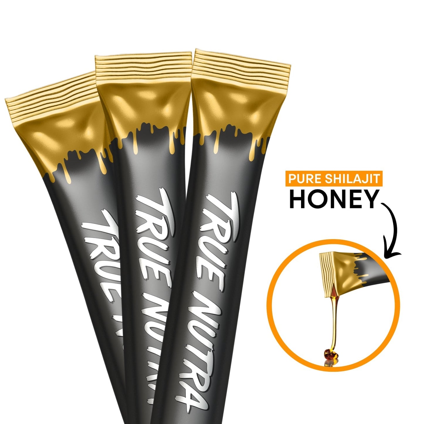 True Nutra Pure Himalayan Shilajit Honey Sticks with Raw Organic Honey Fulvic Acid 85+ Essential Minerals Fast Absorbing Long Lasting 10 Sticks (Copy)